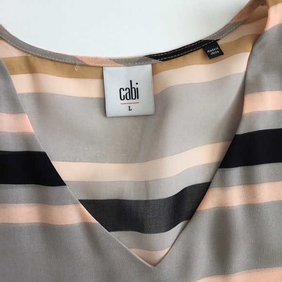 CAbi “Underline” Blouse Semi-Sheer Striped Size L - Picture 10 of 11